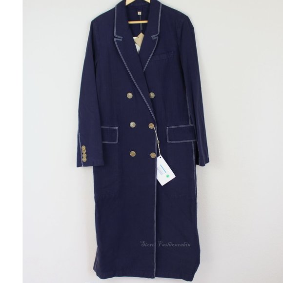 NWT Burberry Topstitched Double-breasted Coat - Picture 2 of 16